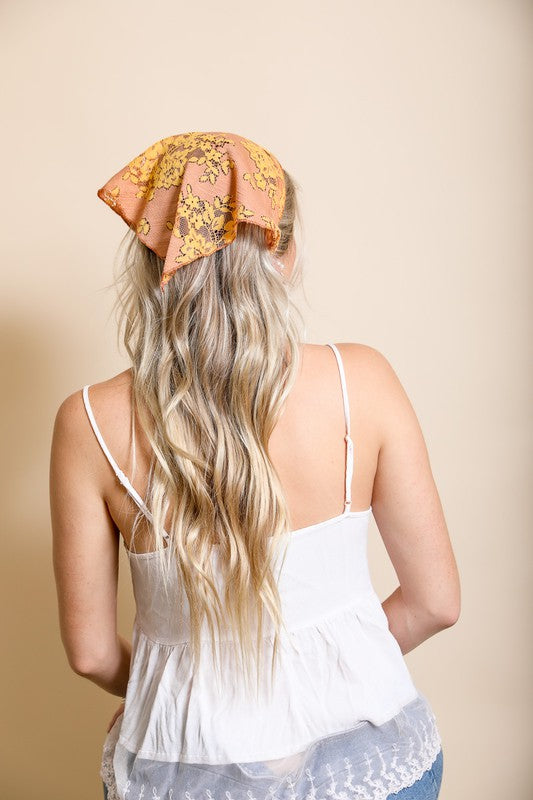 Bohemian Floral Lace Headscarf