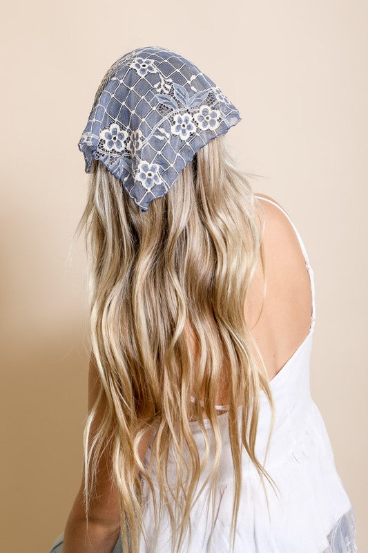 Bohemian Floral Lace Headscarf