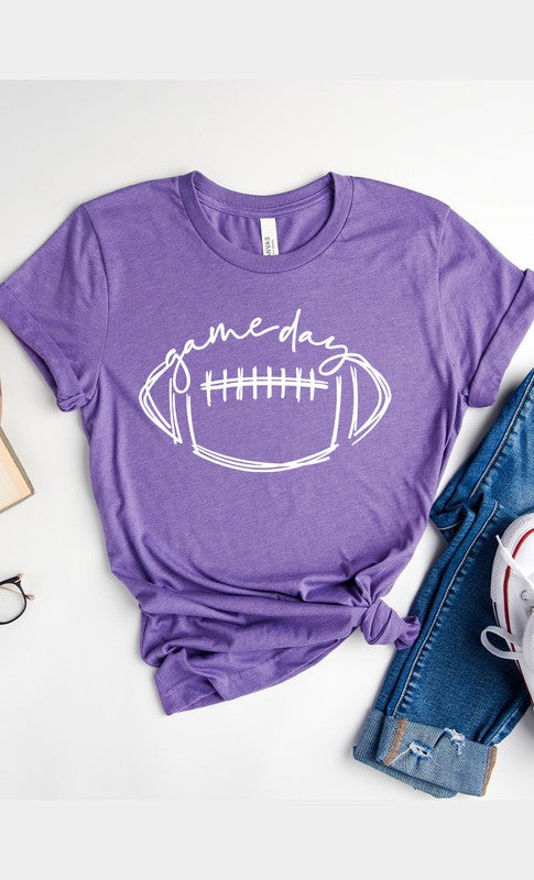 Cursive Football Game Day Graphic Tee PLUS