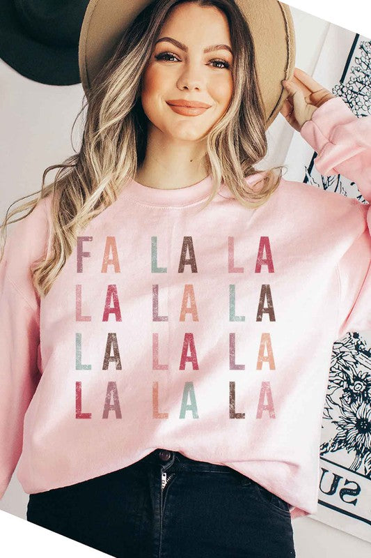 FA LA LA CHRISTMAS GRAPHIC PLUS SIZE SWEATSHIRT