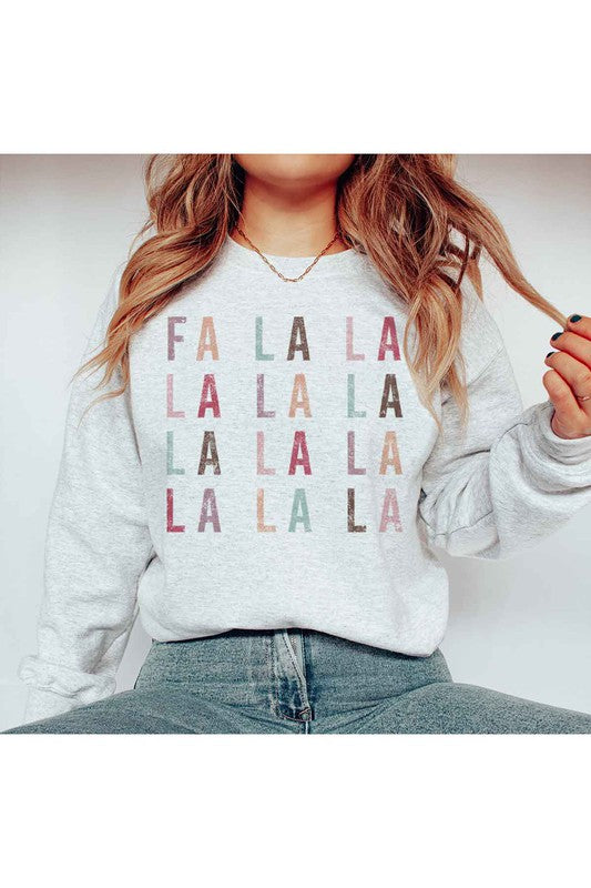 FA LA LA CHRISTMAS GRAPHIC PLUS SIZE SWEATSHIRT