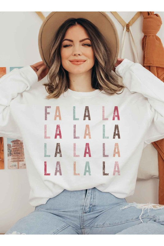 FA LA LA CHRISTMAS GRAPHIC PLUS SIZE SWEATSHIRT