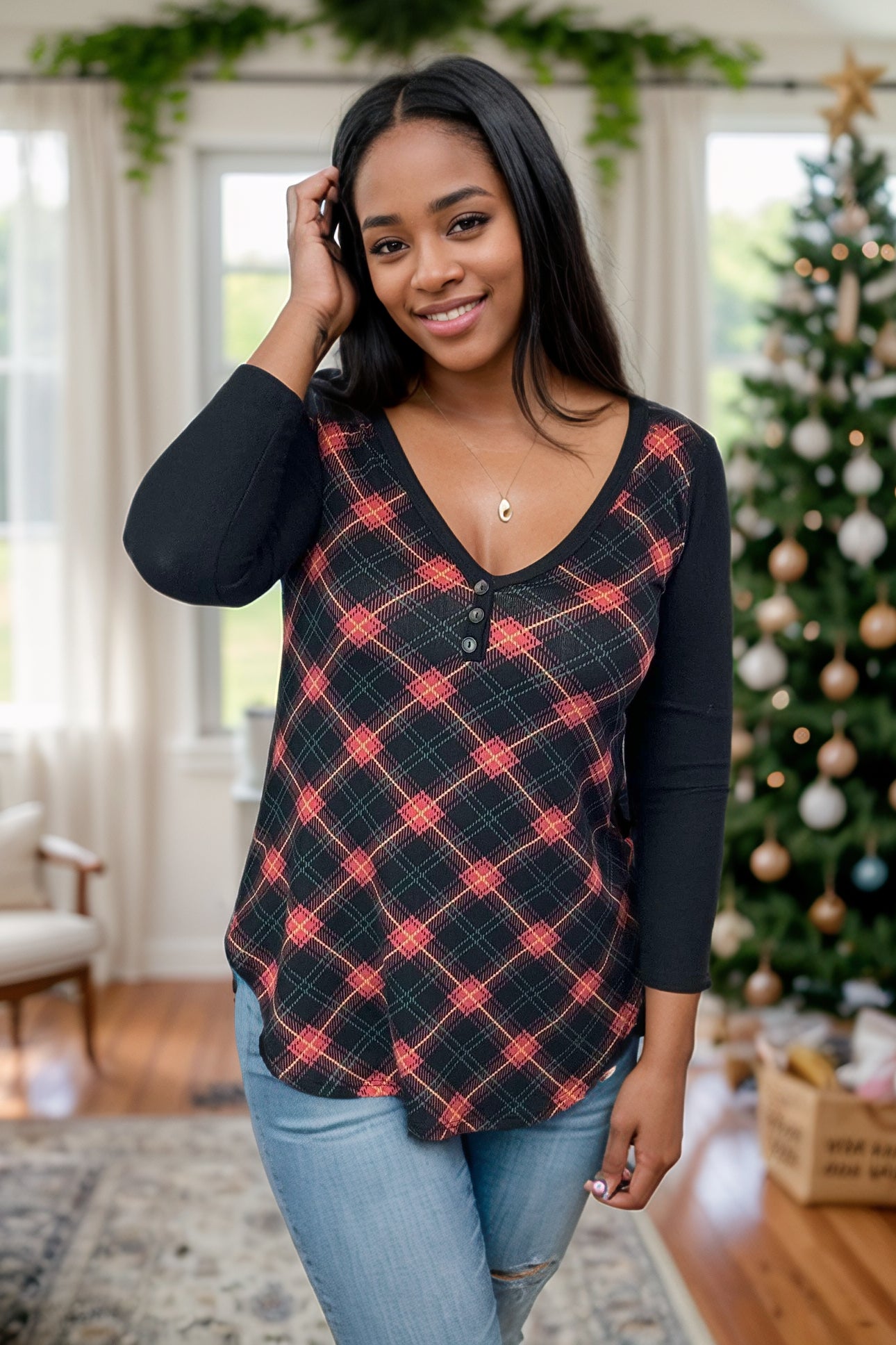 Holly Jolly Plaid Pullover