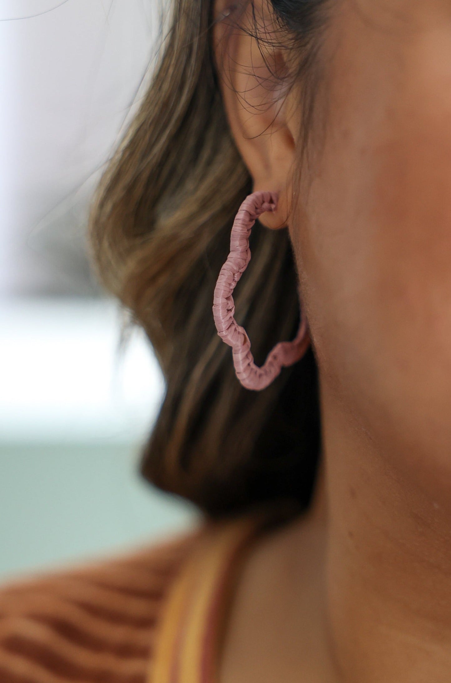 Flowered Hoop Earrings